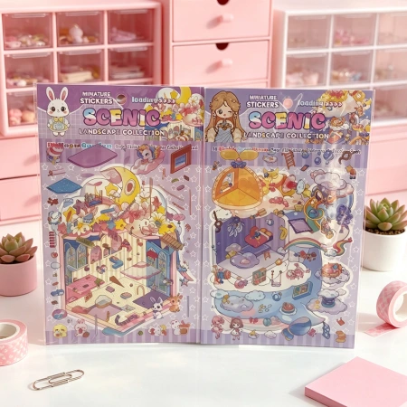 New 3D miniature scene stickers, children's handmade landscape stickers, creative planner stickers, stress-relieving stickers (English version) New 3D miniature scene stickers, children's handmade landscape stickers, creative planner stickers, stress-relieving stickers (English version)